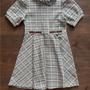 Janie and Jack Stylish Houndstooth Kids Dress- Size 7